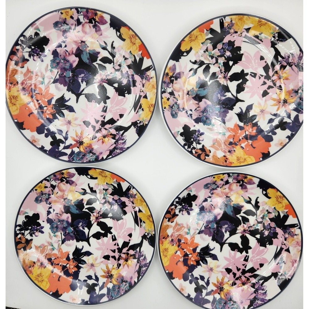 Beautiful! Set Of 4 - Avon Savannah Blooms Salad Plates - Floral Pattern